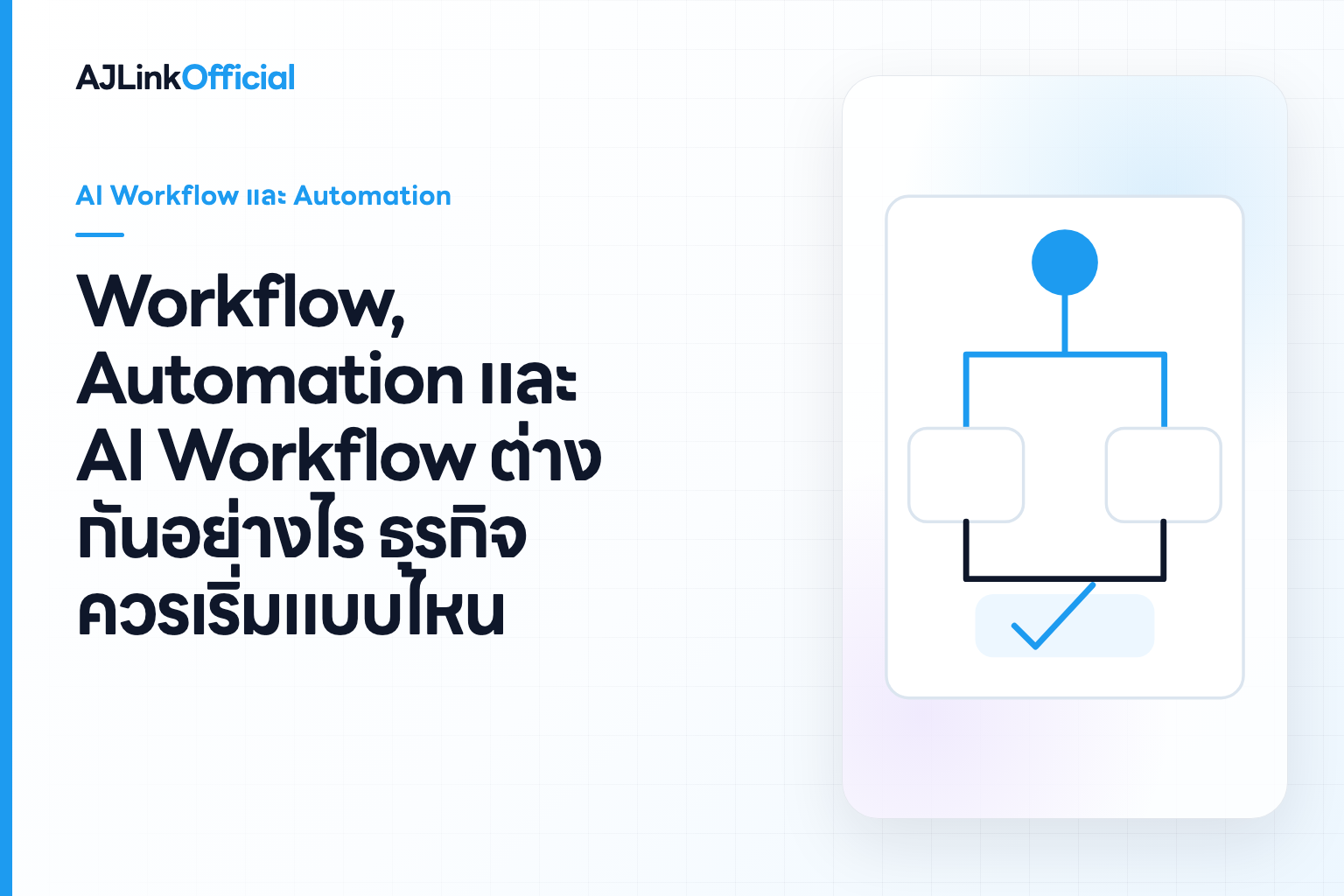 ปกบทความ Workflow, Automation และ AI Workflow ต่างกันอย่างไร ธุรกิจควรเริ่มแบบไหน
